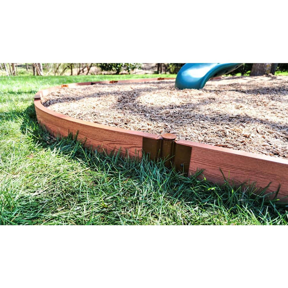Frame It All 2 in. Series 16 ft. Classic Sienna Curved Composite Playground Border Kit 300001752