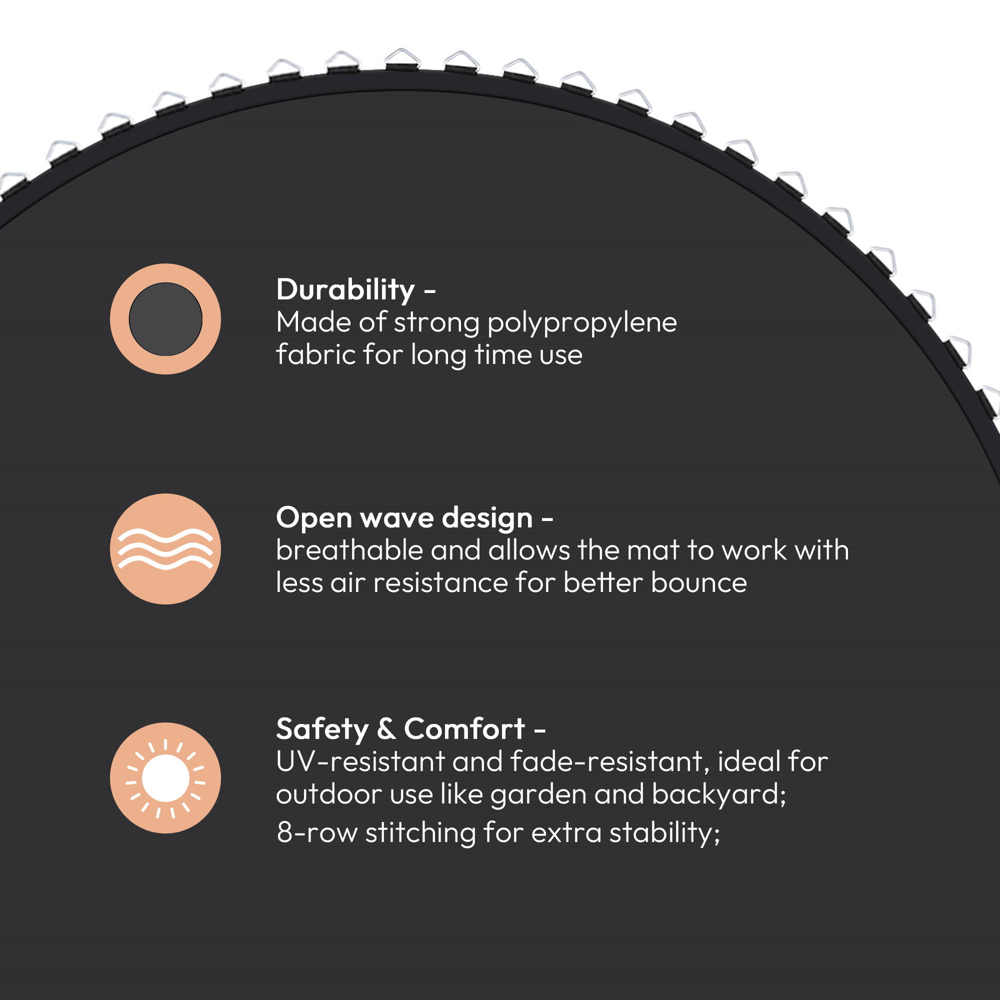 Yescom Weatherproof Trampoline Mat 96 Rings for 15' Frame 7