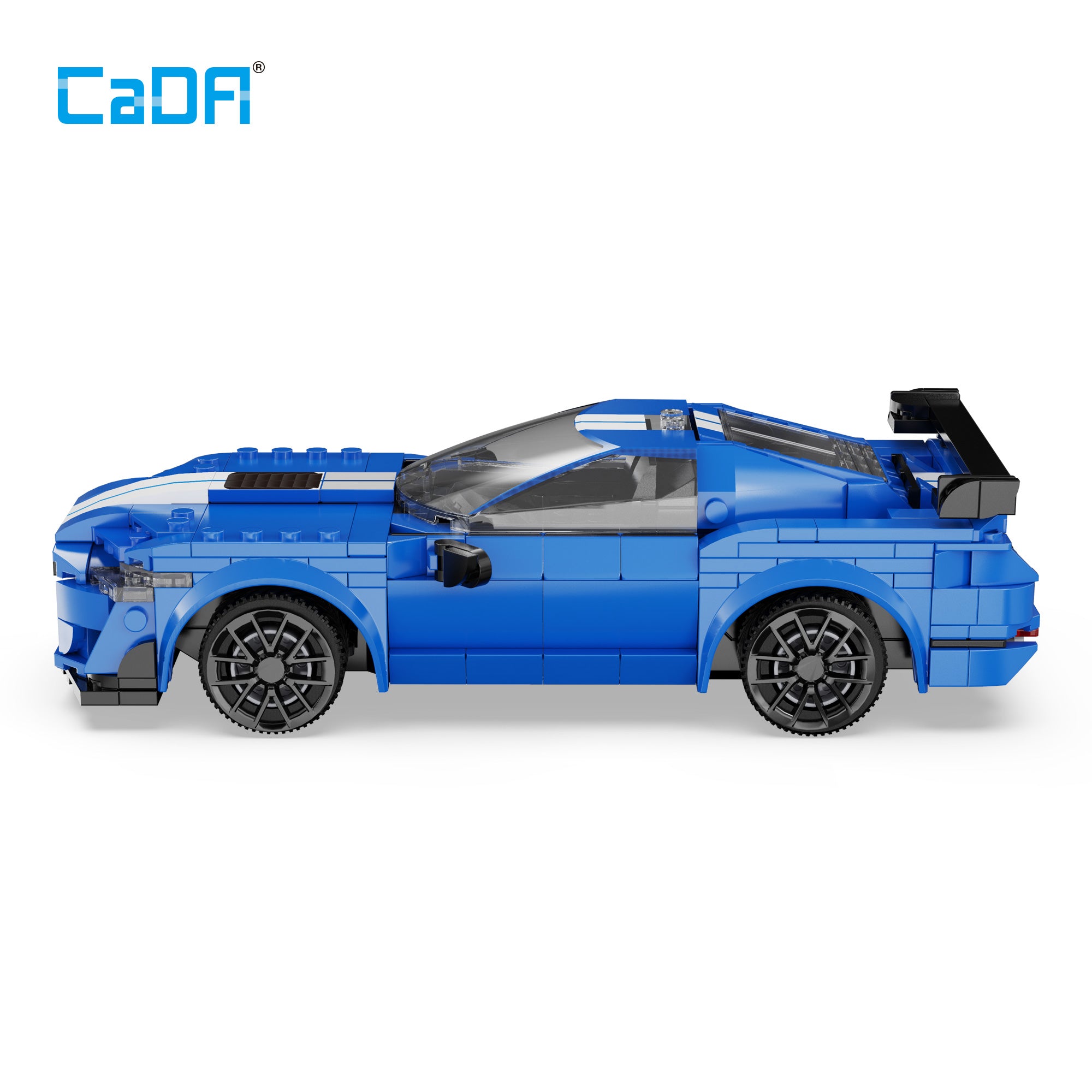 CaDA® Blue Warrior GT500 Supercar Programmable Remote Control Sports Car Model Building Block Toy C51077W Building Kit and Engineering Toy for Kids (325 Pieces)