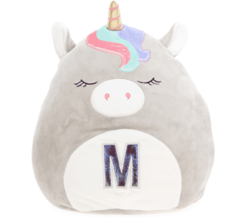 Squishmallows Monogrammed 'M' Grey Unicorn 12 Inch Plush