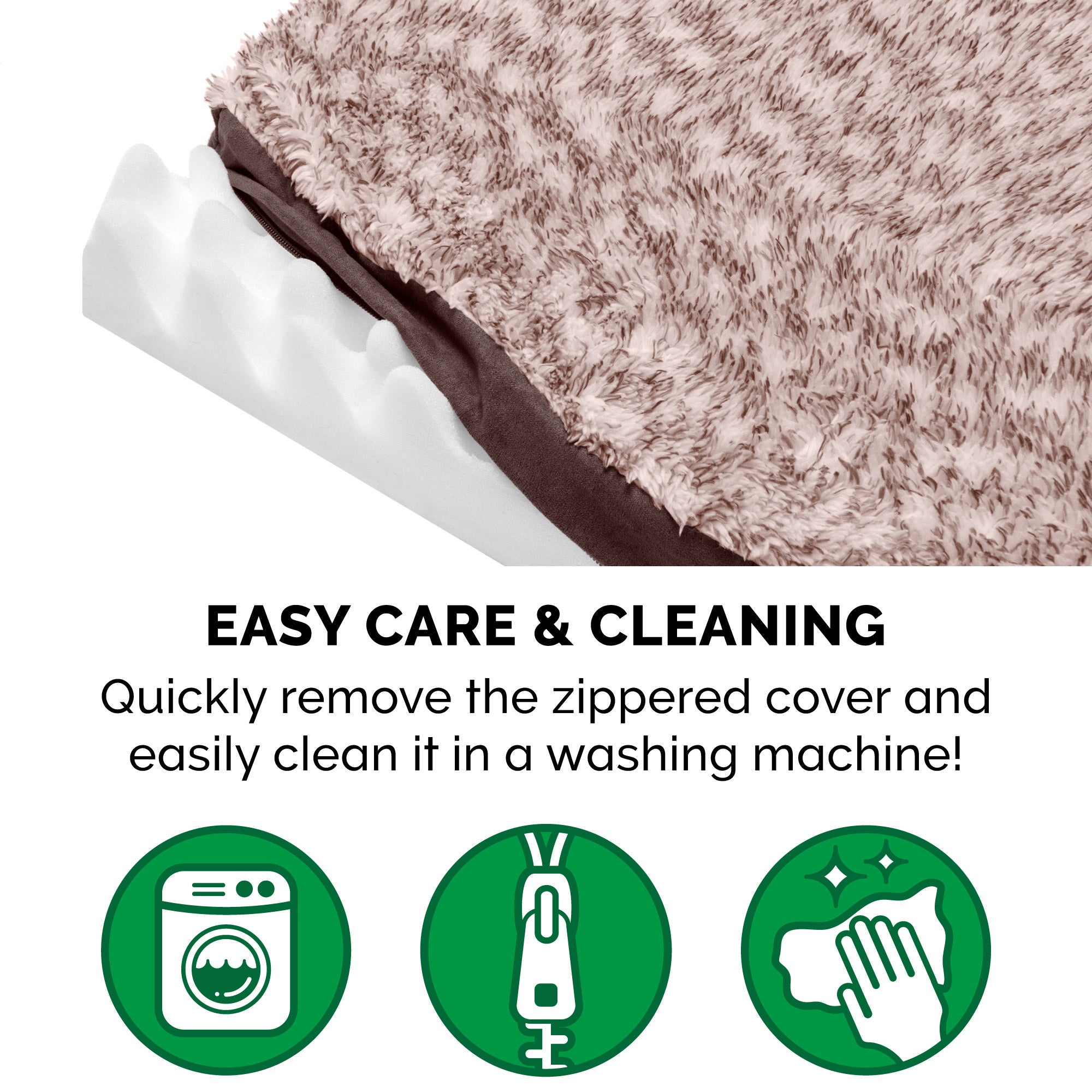 FurHaven Pet Products | Deluxe Two-Tone Faux Fur and Suede Orthopedic Pet Bed for Dogs and Cats， Espresso， Jumbo