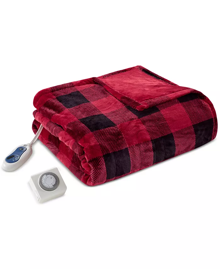 Sleep Philosophy Buffalo Check Electric Oversized  Throw， 60