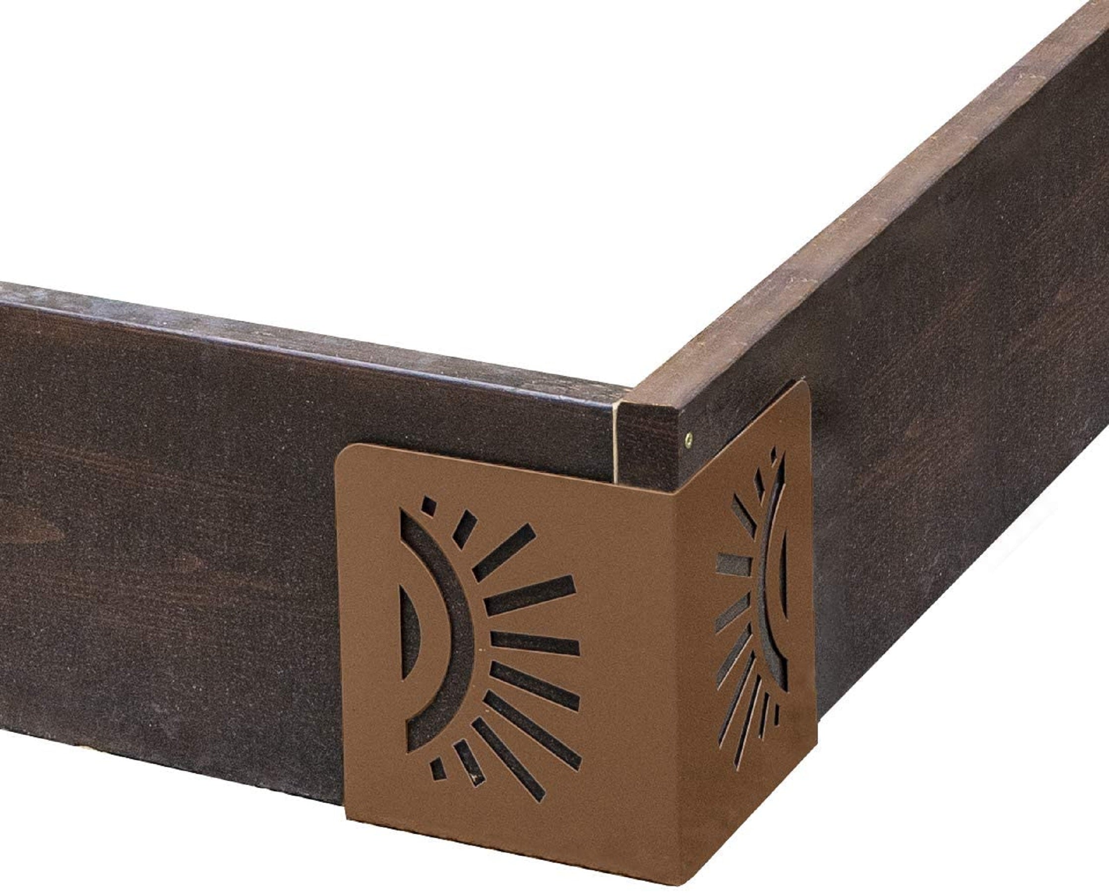 Bloom 11021BL Sun Instabrace Flower Garden Bed Corners, 9.5 Brown (4 Pack)