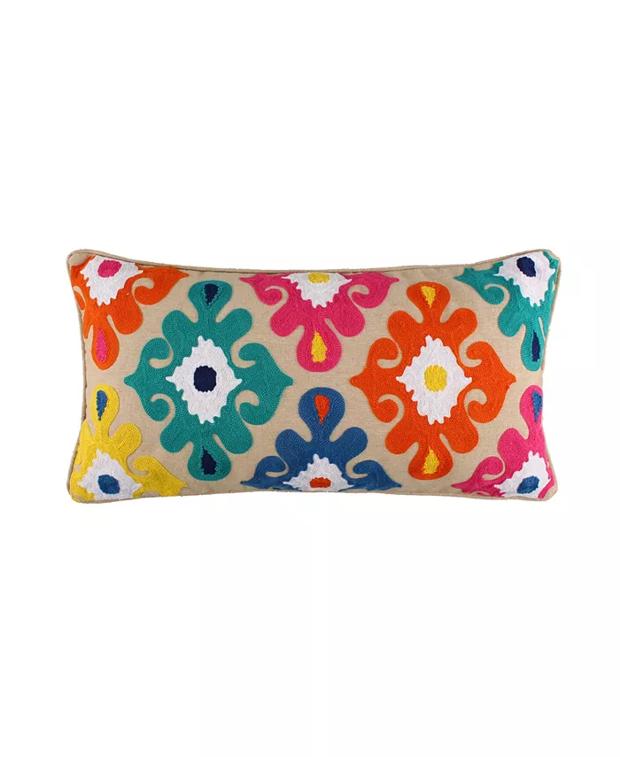 Levtex Home Fantasia Crewel Stitch Decorative Pillow， 24