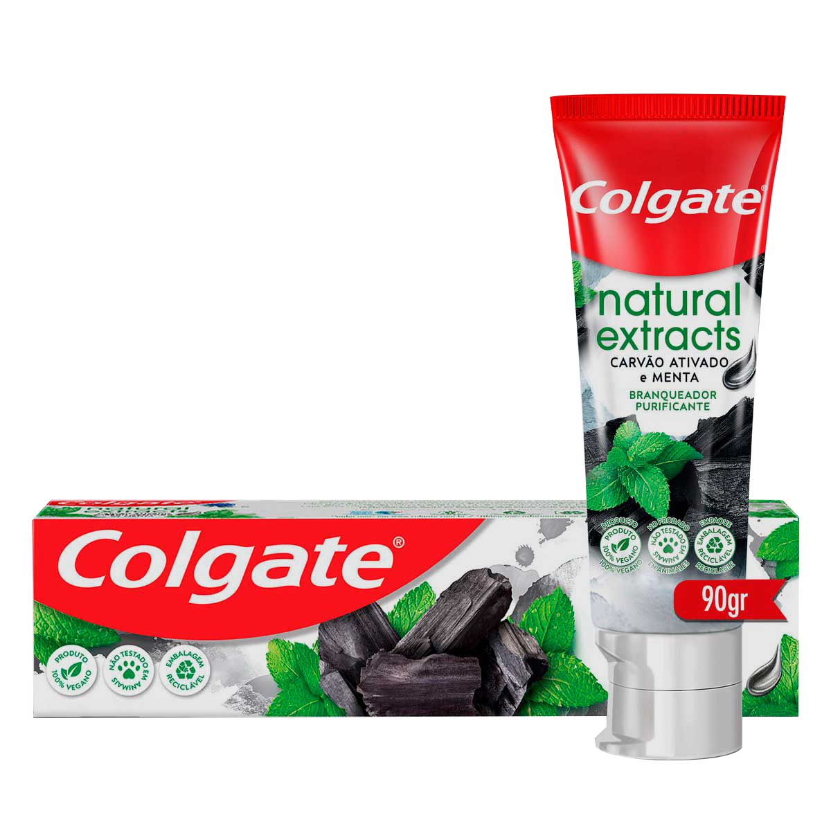 Creme Dental Colgate Natural Extracts Carvao Ativado e Menta 90g