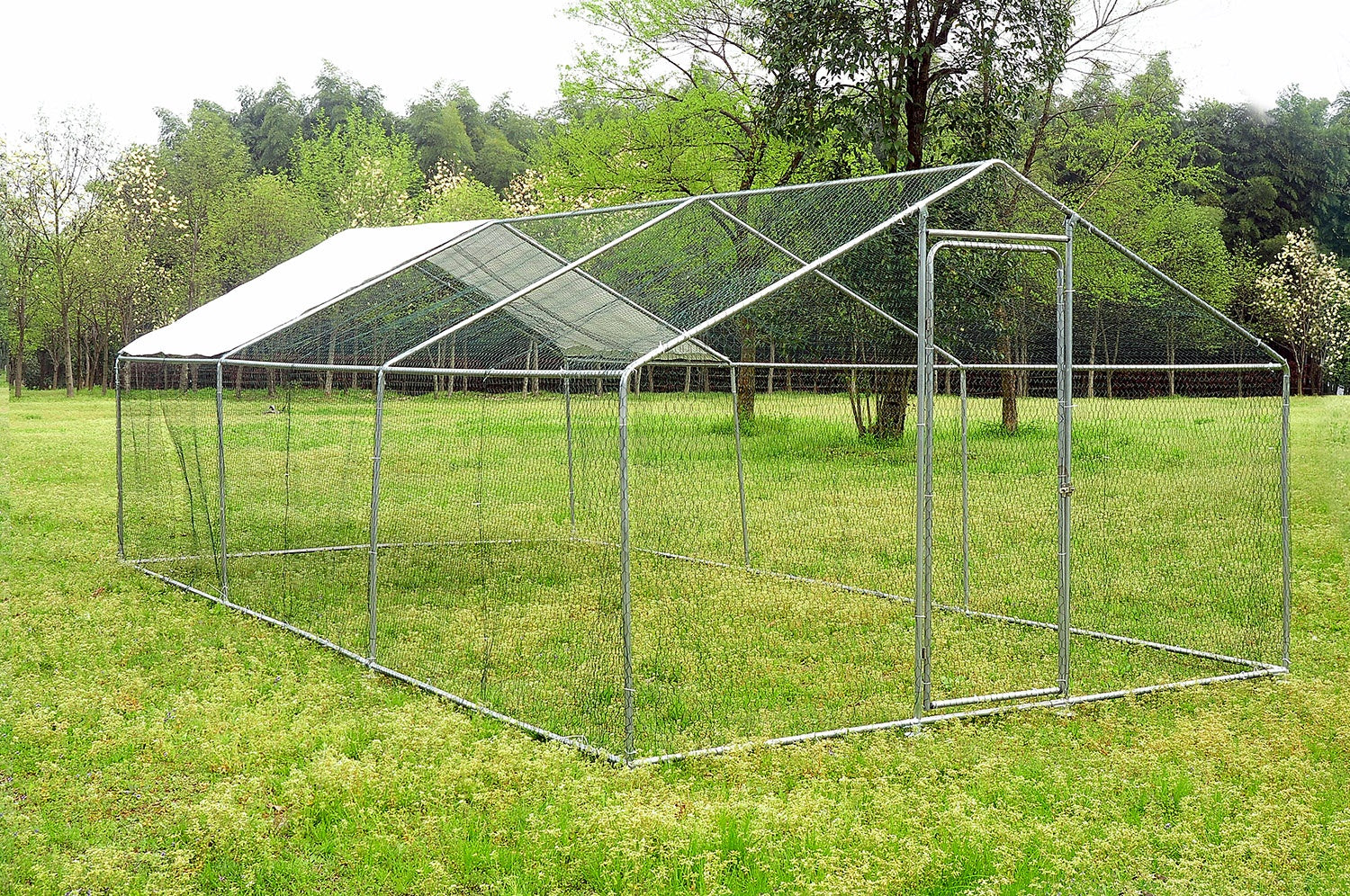 Walsport Large Chicken Coop Pets Cage Pens Creat Fence 20x10 ft Metal Wire Enclosur with Cover Run Backyard Pens