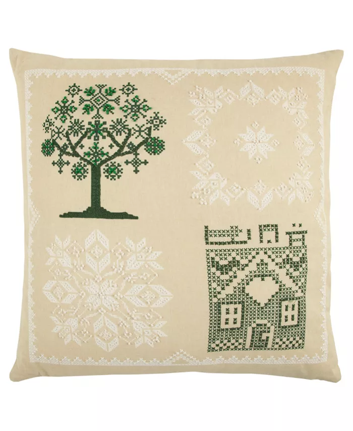 Rizzy Home Tree Polyester Filled Decorative Pillow， 20