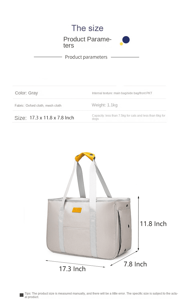 WANDF Pet Carrier Airline Approved Pet Carrier Dog Carriers for Dogs， Cats ，Pet Travel Carrier-Gray