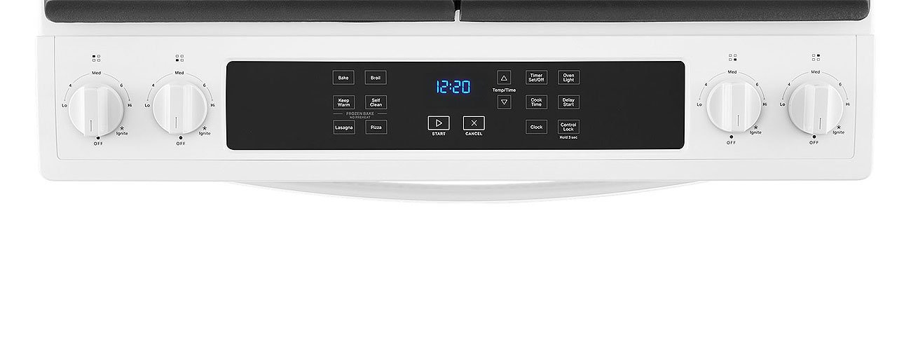Whirlpool ADA 5 Cu. Ft. White Gas Range With Frozen Bake Technology