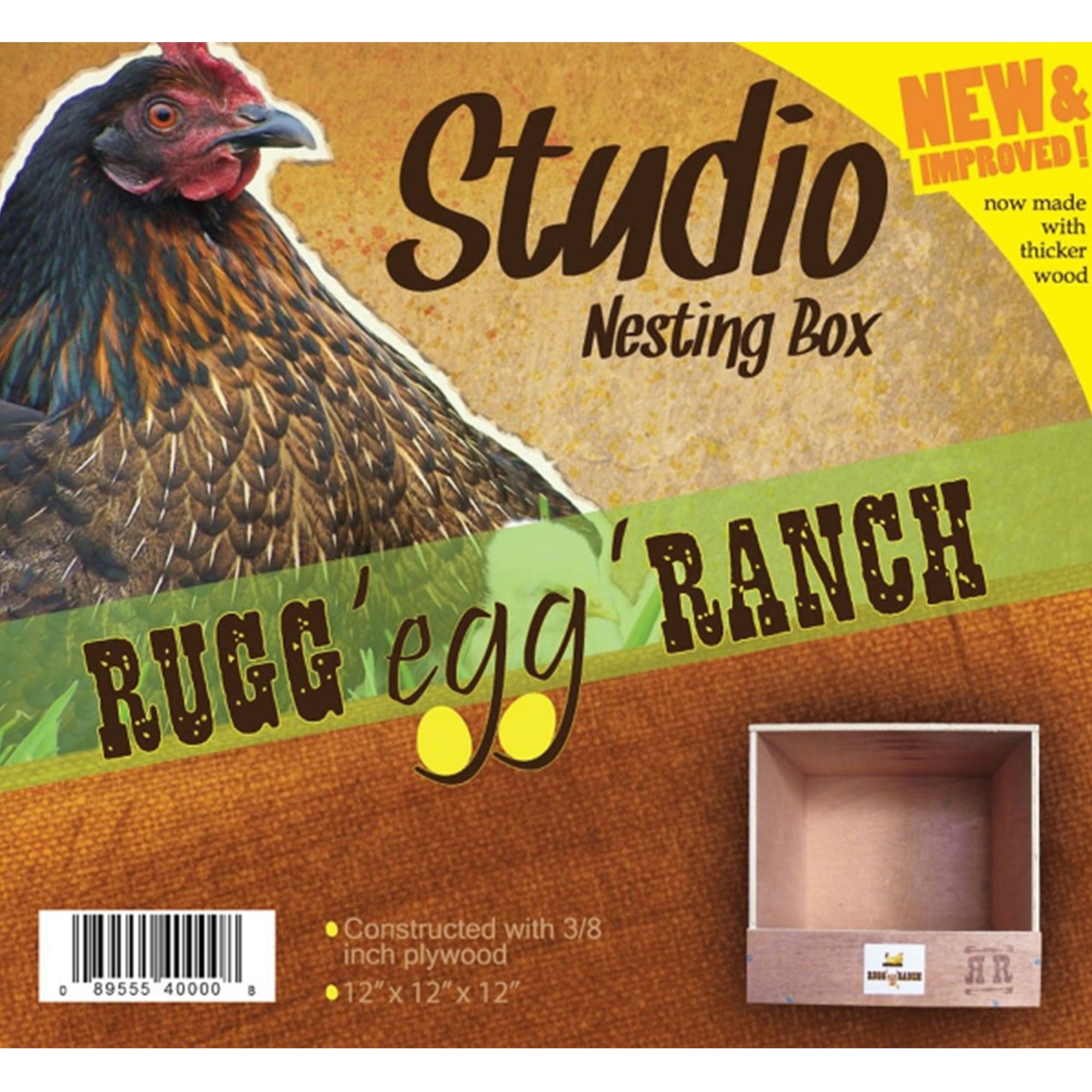 Rugged Range Products Studio Chicken Coop Nesting Box for 1 to 2 Hens