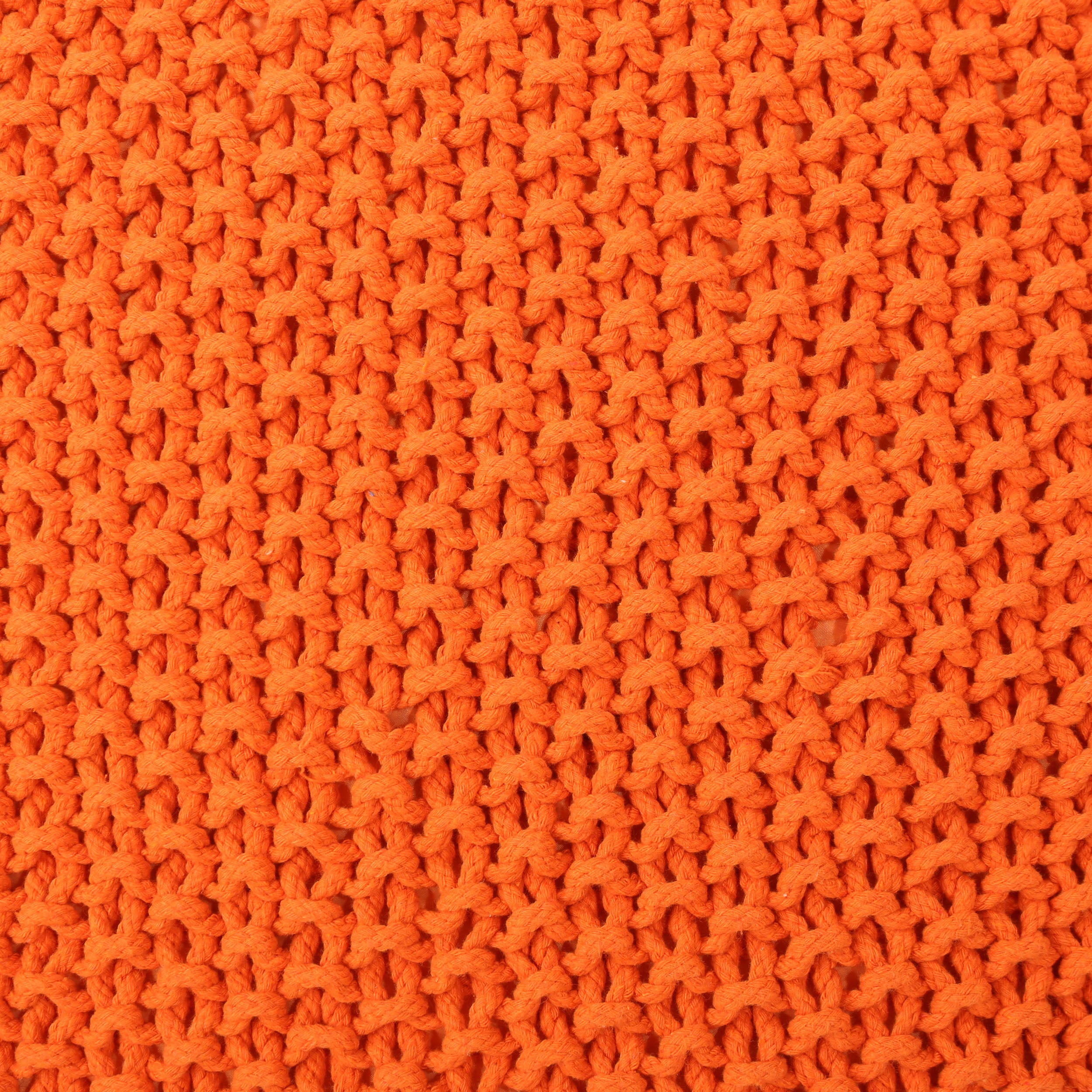 Lucy Knitted Cotton Square Pouf