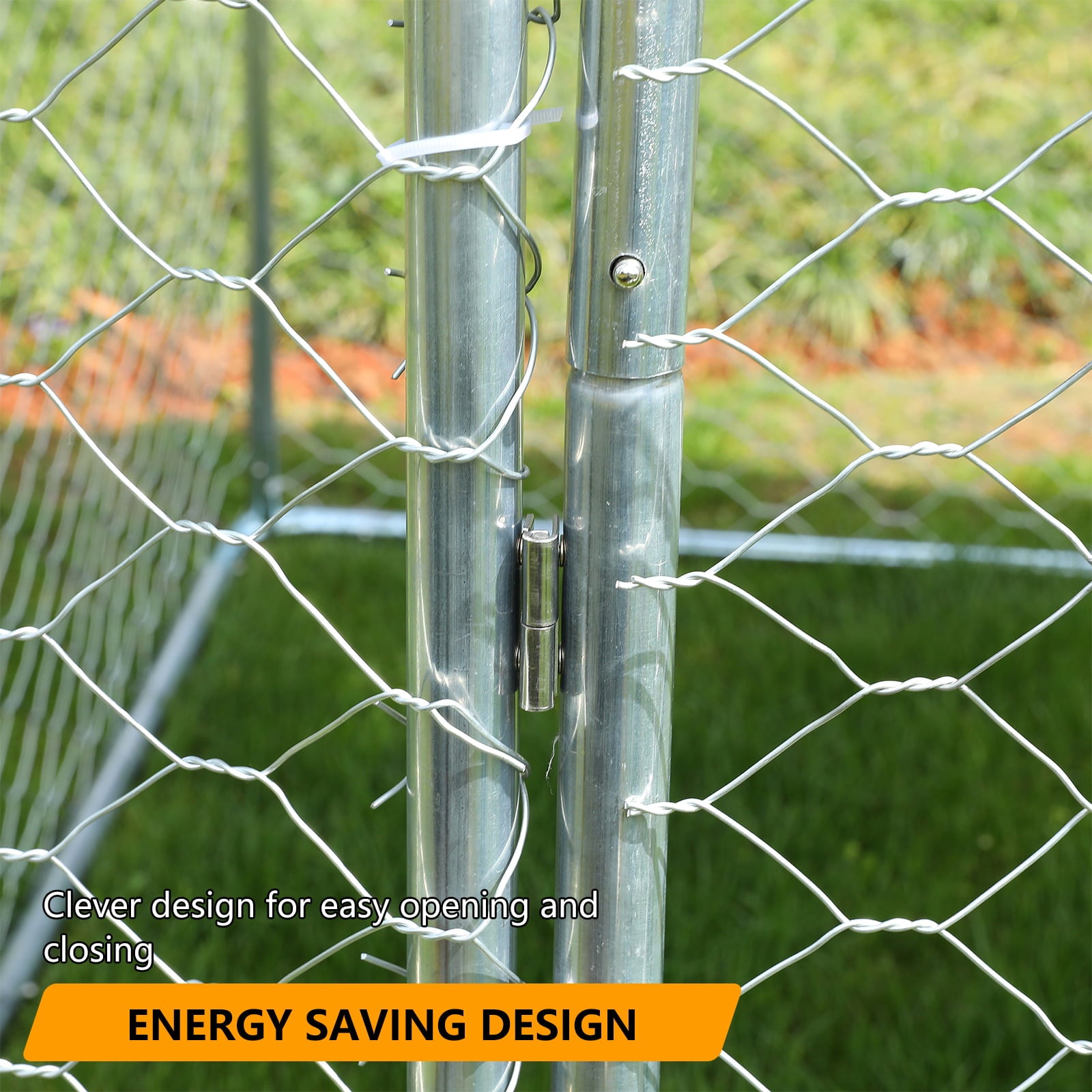 Outside Dog Kennels for Large Dogs Playpen， Dog Kennel Outdoor with UV-Resistant Waterproof Cover， Outdoor Dog Fence Crate for Backyard