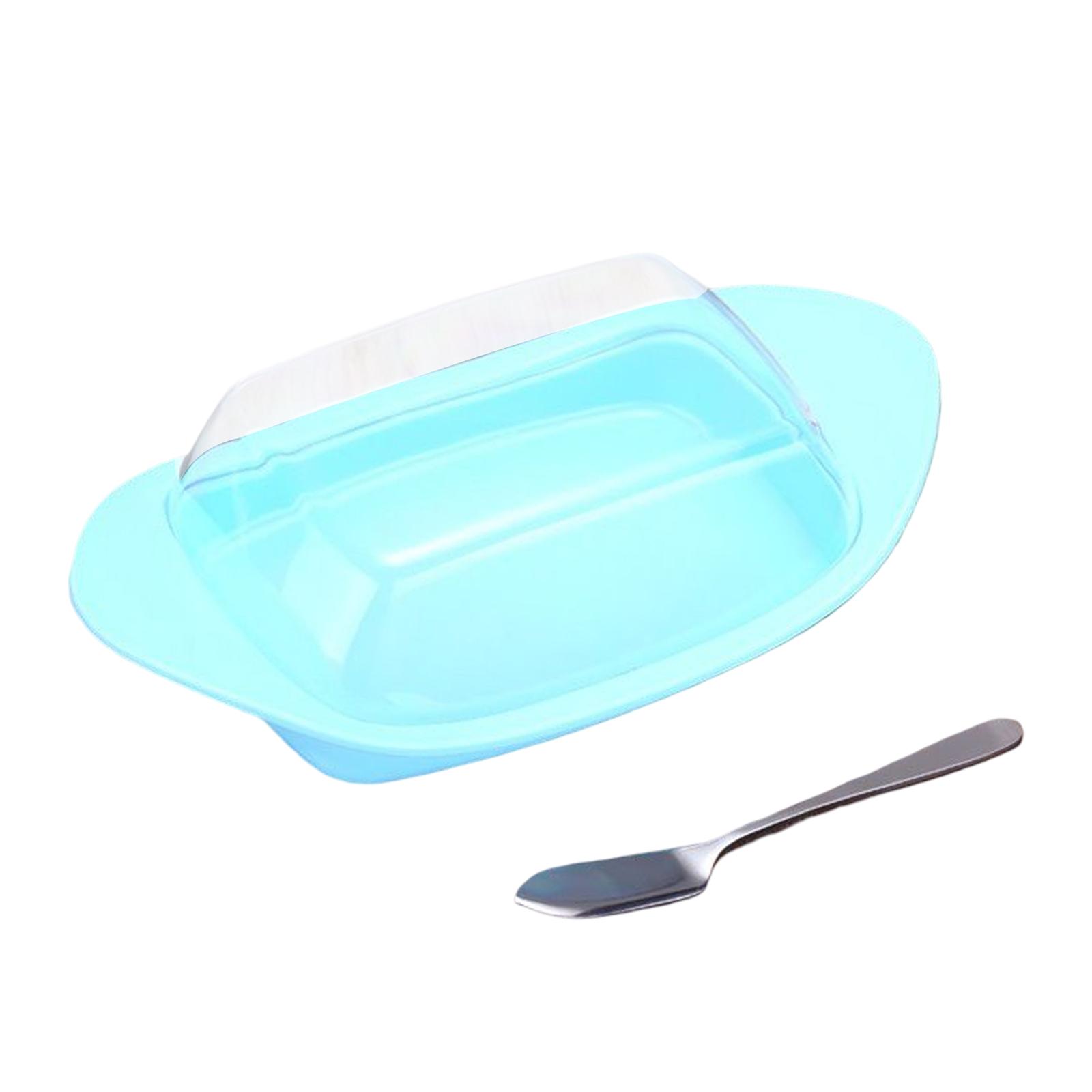 Butter Storage Box Kitchen Dinnerware Fresh Keeping Storage， Cheese Container Butter Dish Box for Kitchen ， Blue
