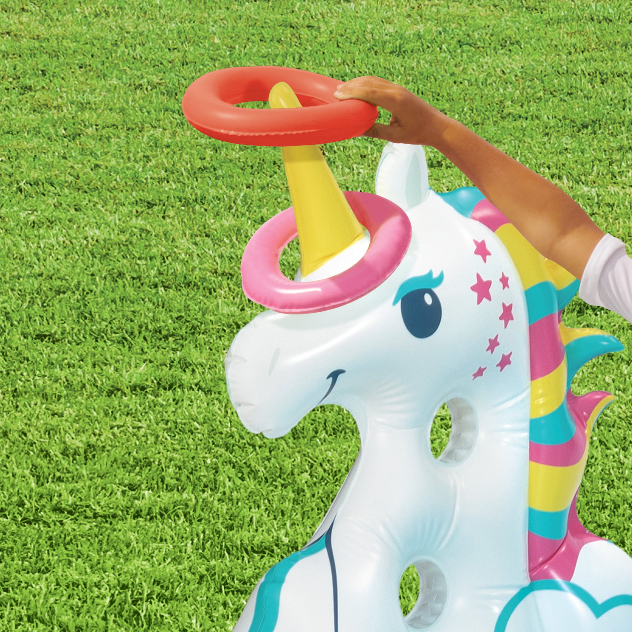 Play Day Round Inflatable Rainbow Play Center， Ages 2 and Up， Unisex