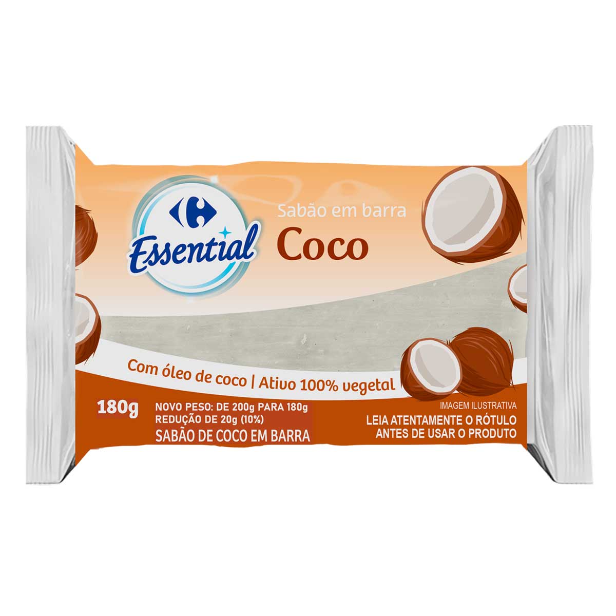Sabao em Barra Carrefour Essential Coco 180g