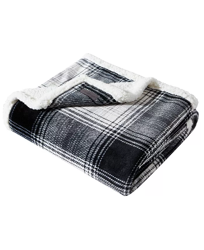 Eddie Bauer Vail Plaid Ultra Soft Plush Fleece Reversible Throw