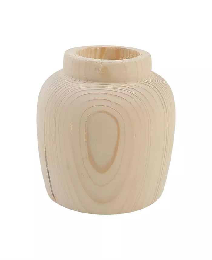 Flora Bunda Wooden Planter Vase， 4.75