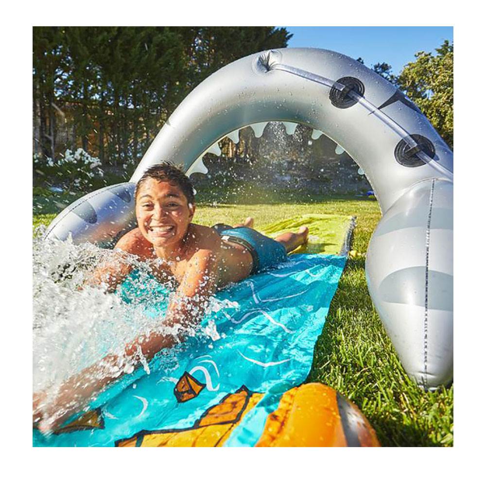 Wham O 16 Foot Backyard and Lawn Mega Shark Slip N Slide Outdoor Water Slide Toy