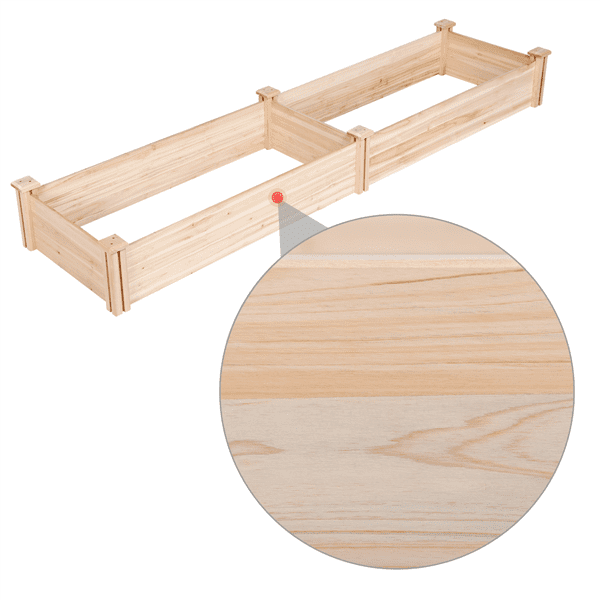 Easyfashion 97" x 25" x 11" Beige Fir and Wood Raised Garden Kit