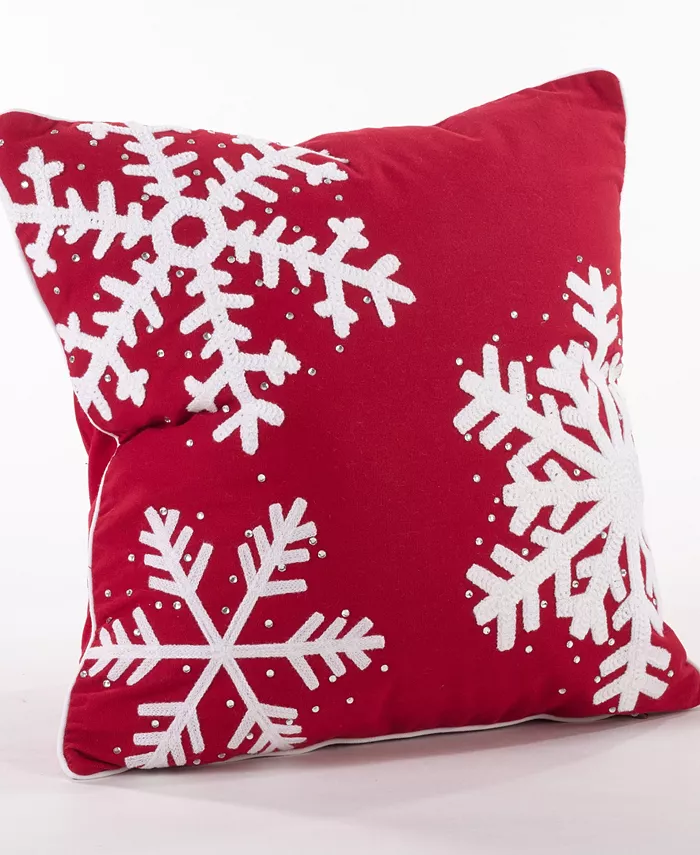 Saro Lifestyle Triple Snowflake Decorative Pillow， 18