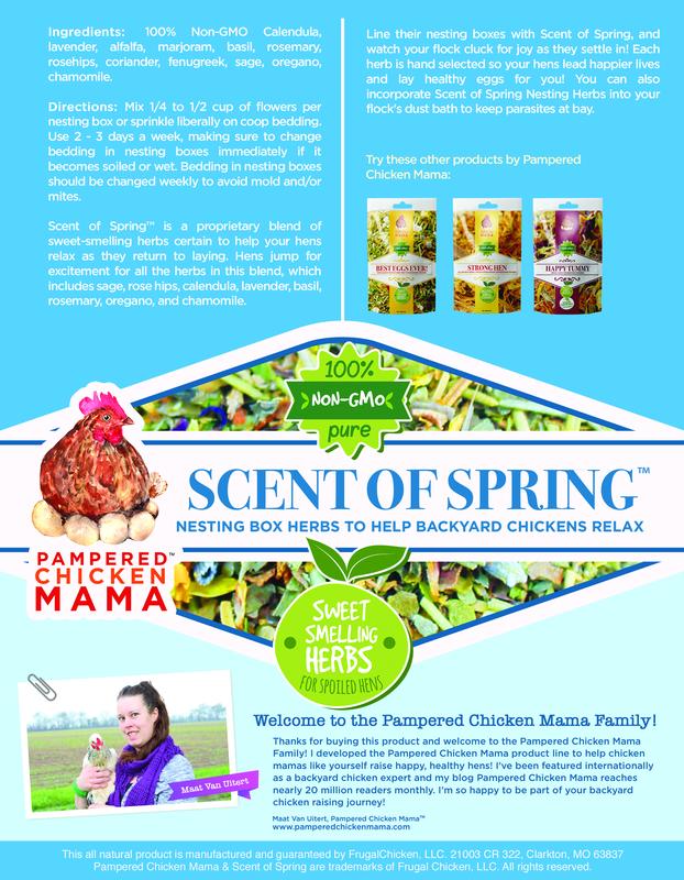 Scent of Spring Nesting Herbs (8 pounds) For Backyard Chickens Nesting Box Blend for Hens