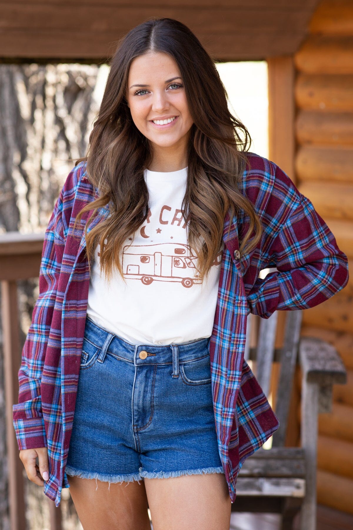 Off White Happy Camper Graphic Tee