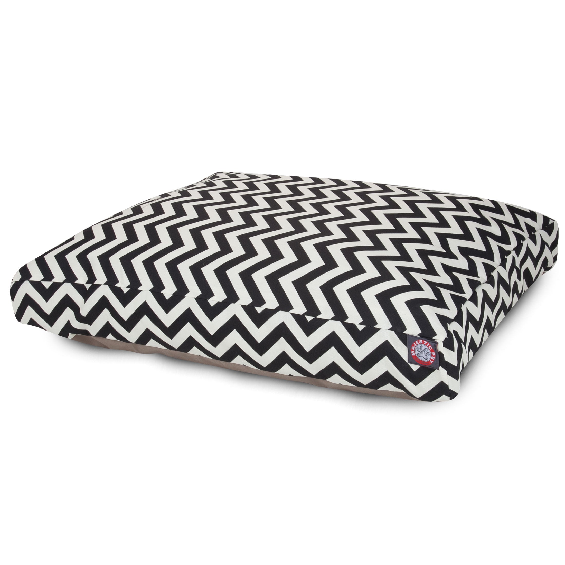 Majestic Pet | Chevron Rectangle Pet Bed For Dogs， Removable Cover， Black， Small