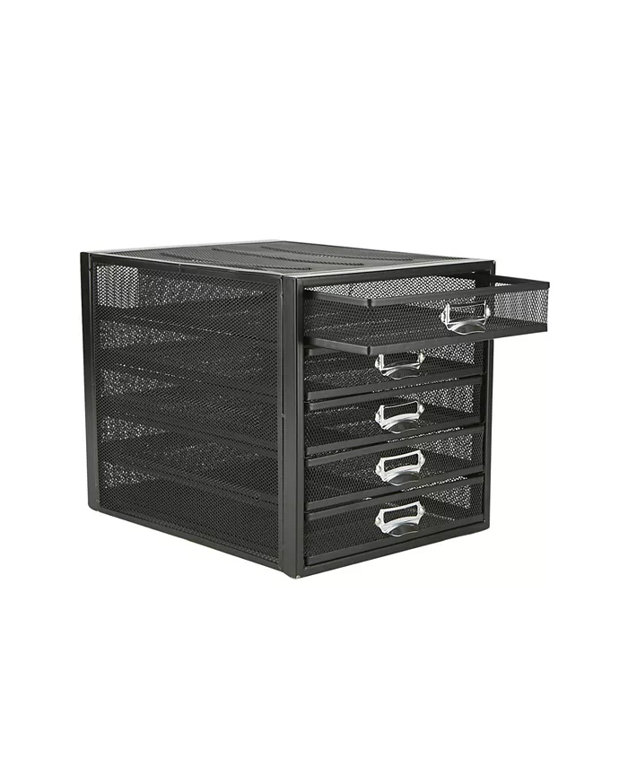 Mind Reader 5 Drawer Storage Cabinet， Heavy Duty Multi