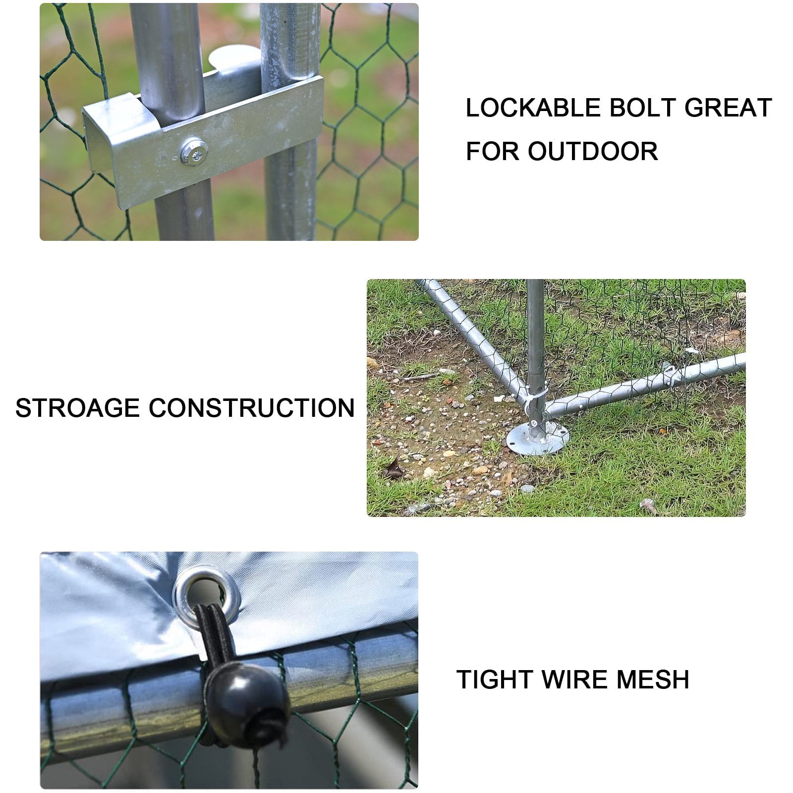 Large Metal Chicken Coop Walk in Hen Run Farm Cage 10ft*10ft