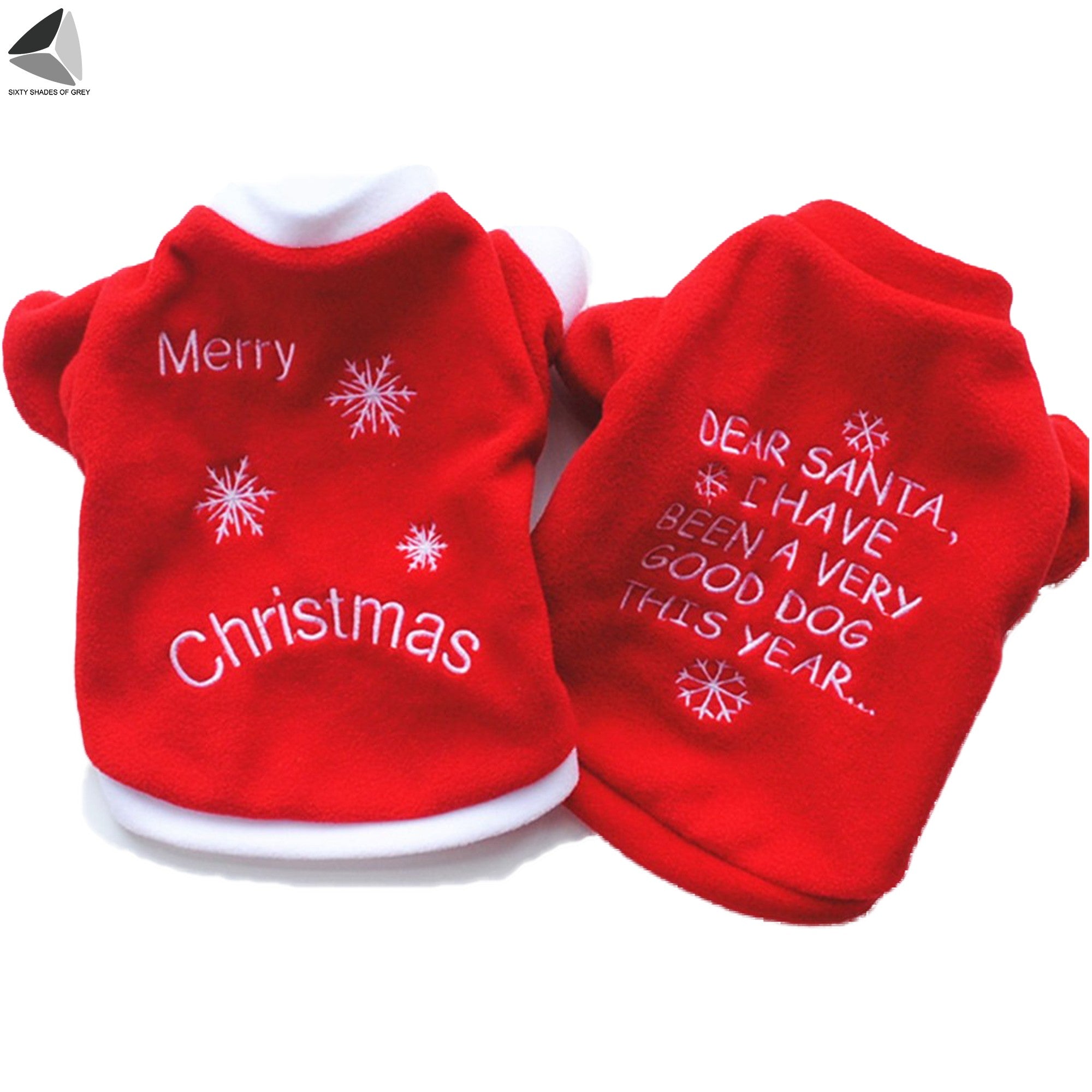 Sixtyshades Christmas Dog Clothes Super Soft and Warm Pet Vest Sweater Shirts for Small Dogs Cats Puppy (M， Merry Christmas)