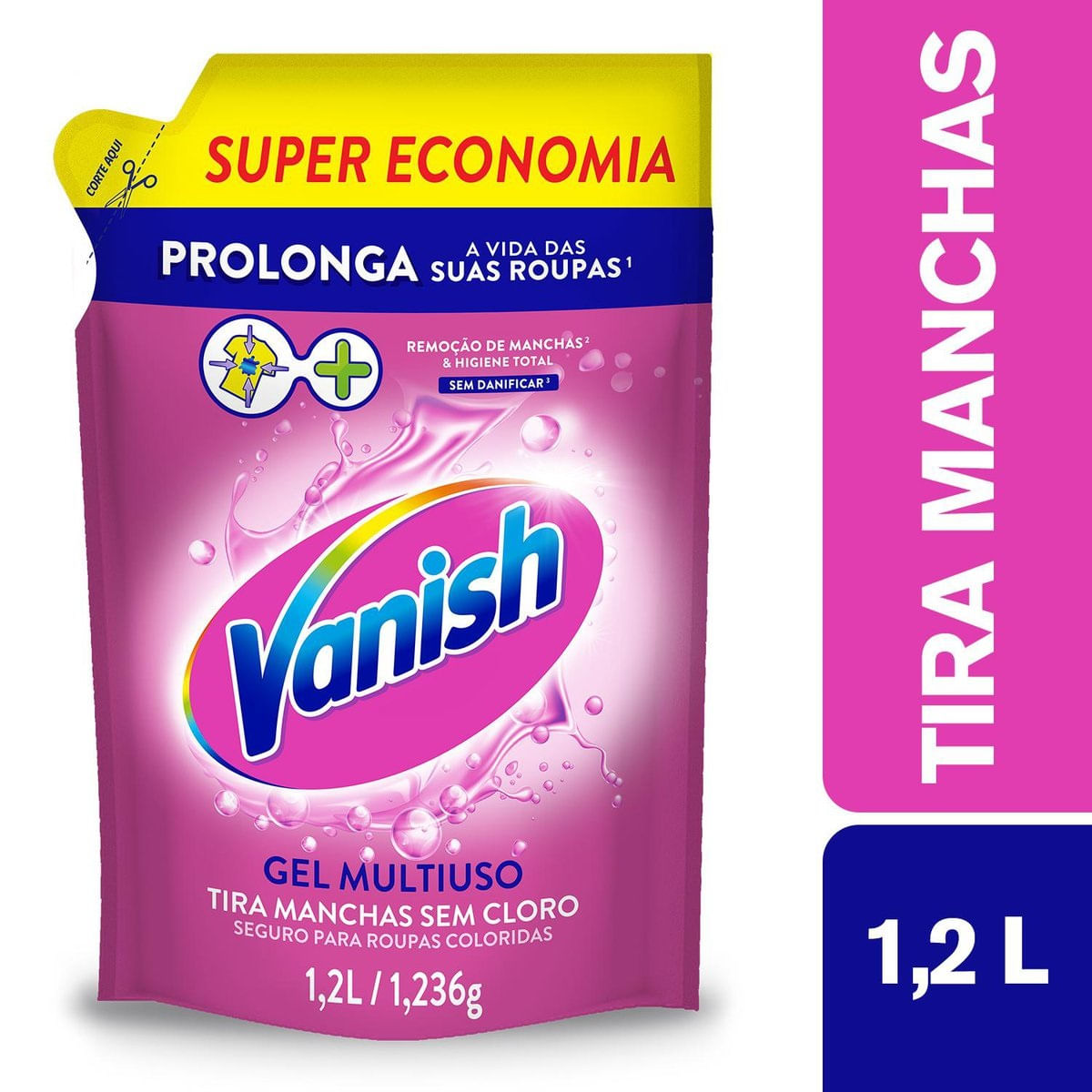 Tira Manchas Vanish Liquido Multiuso para roupas coloridas embalagem economica 1,2L