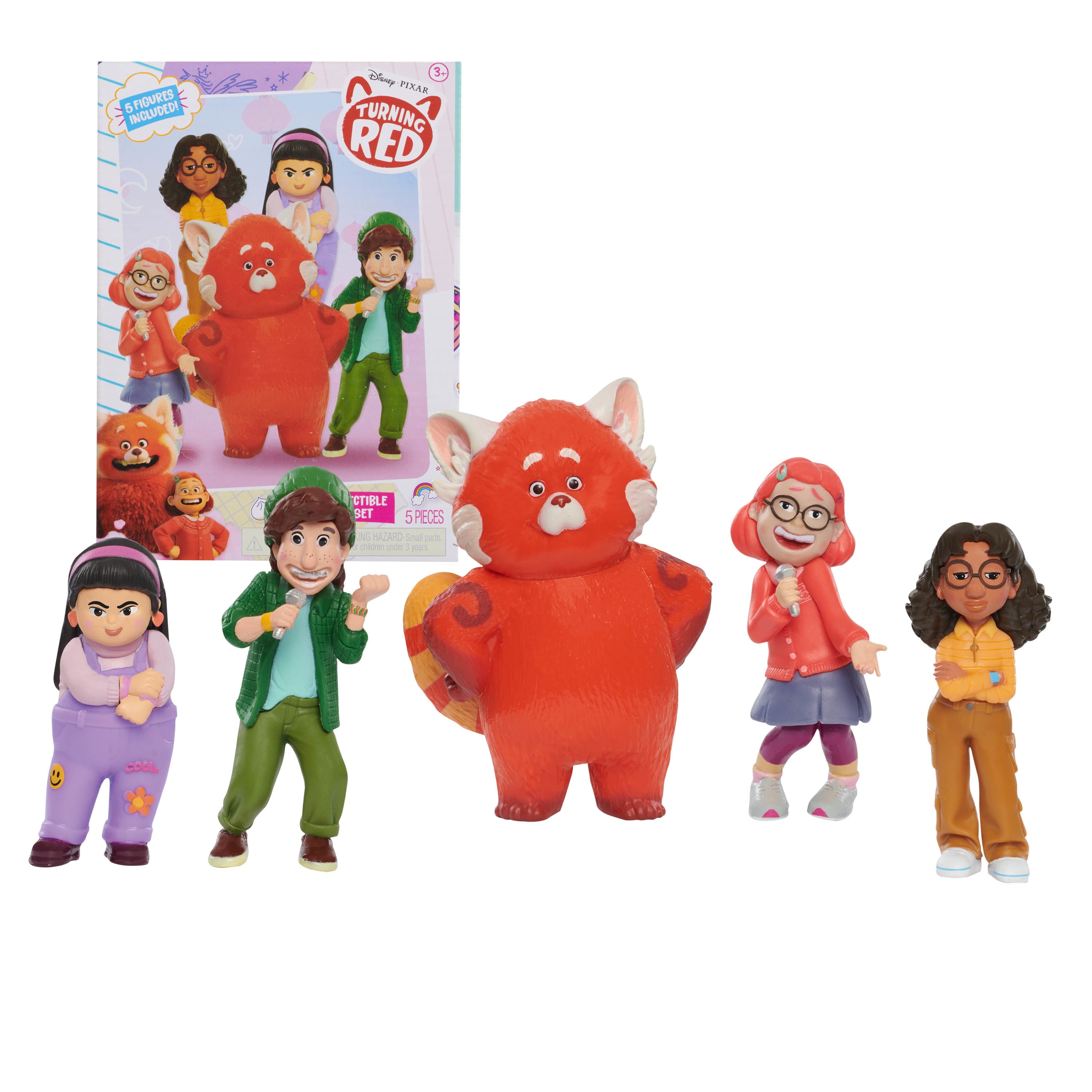 Disney and Pixar Turning Red 5-Piece BFF Collectible Figure Set 3-Inches High， Officially Licensed Kids Toys for Ages 3 Up， Gifts and Presents