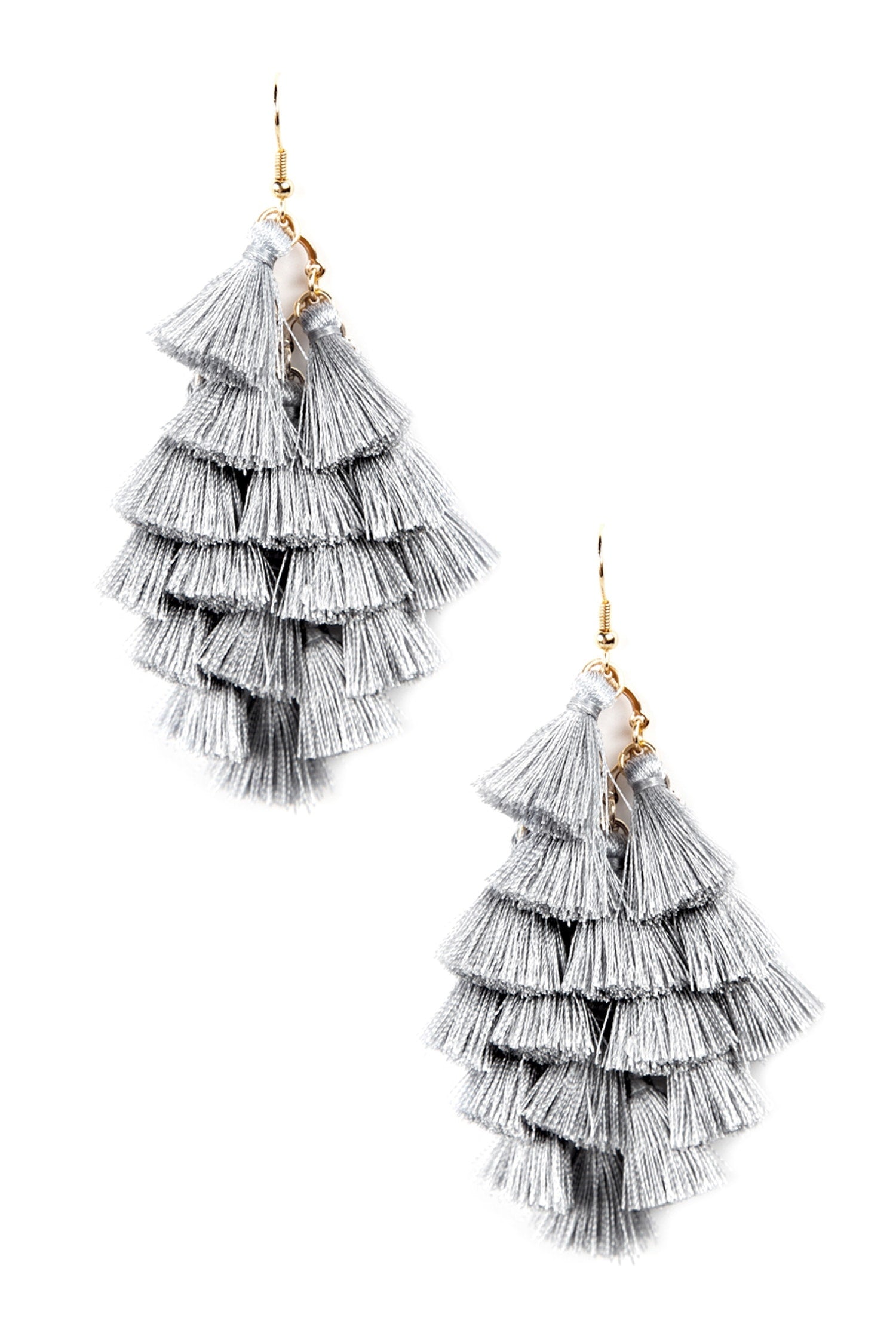 Tiered Diamond Tassel Earrings