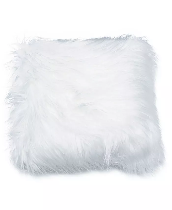 THRO Keller Faux Mongolian Reverse To Micromink Pillow， 20
