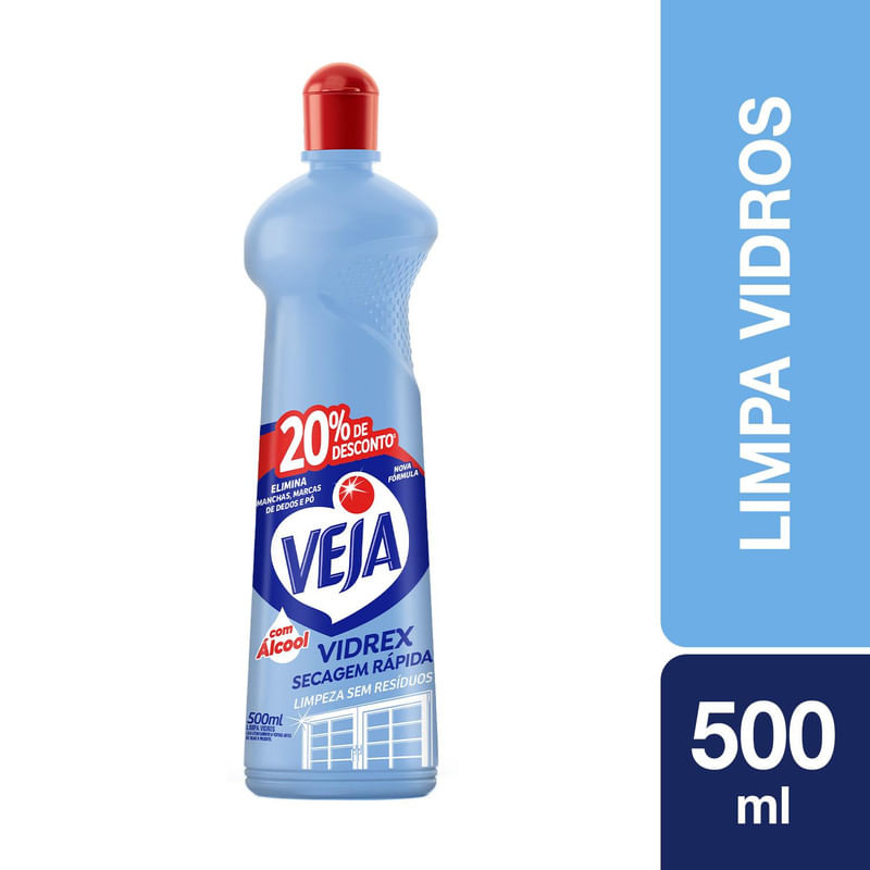 Limpa Vidros Veja Vidrex Tradicional 500ml Oferta