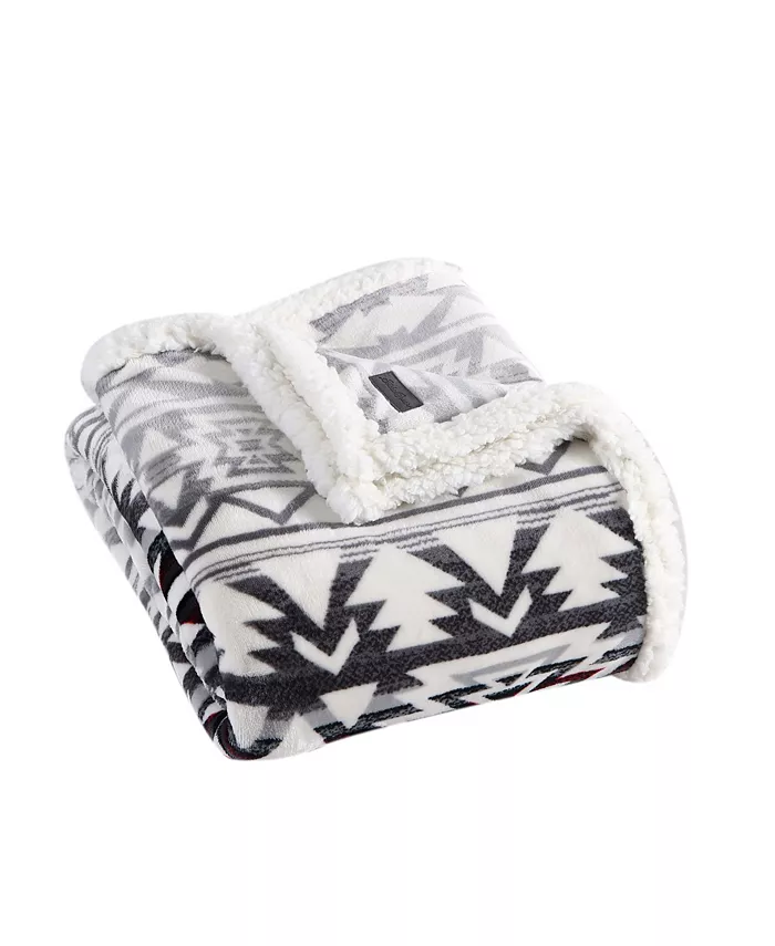 Eddie Bauer Clyde Hill Ultra Soft Plush Sherpa Throw， 60