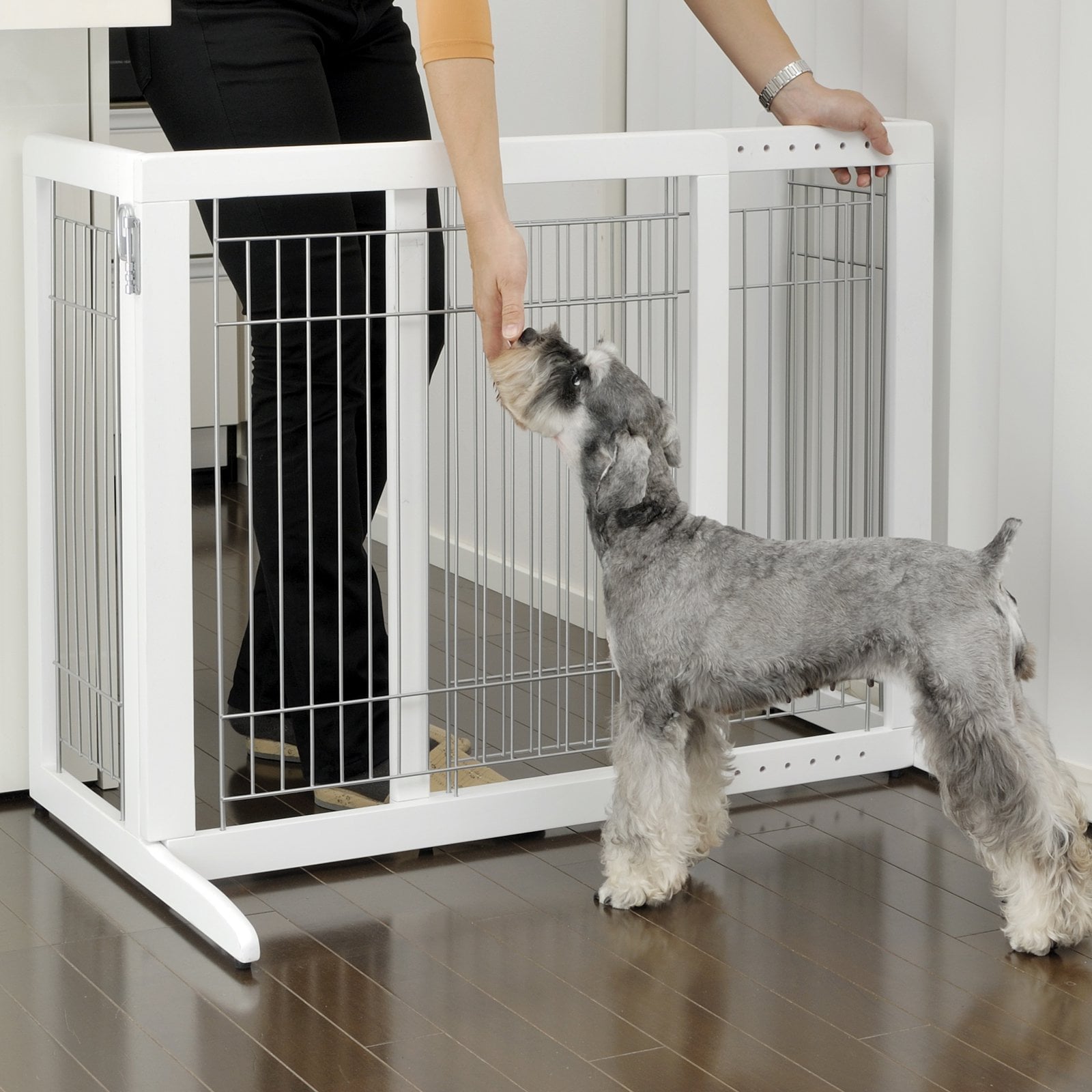 Richell 28 in. Wide High-Small Freestanding Pet Gate HS - Origami White