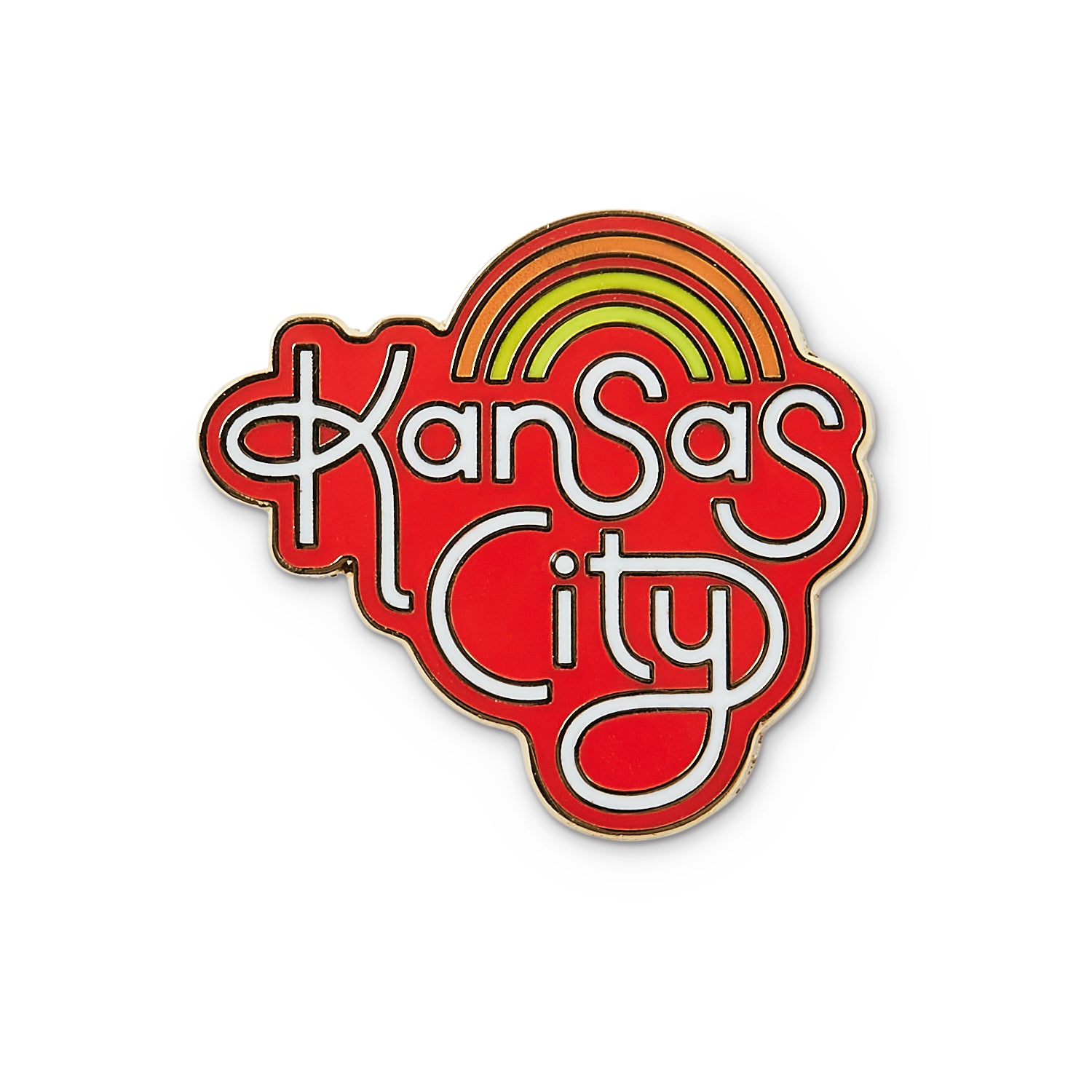 Retro Kansas City Enamel Pin - Red