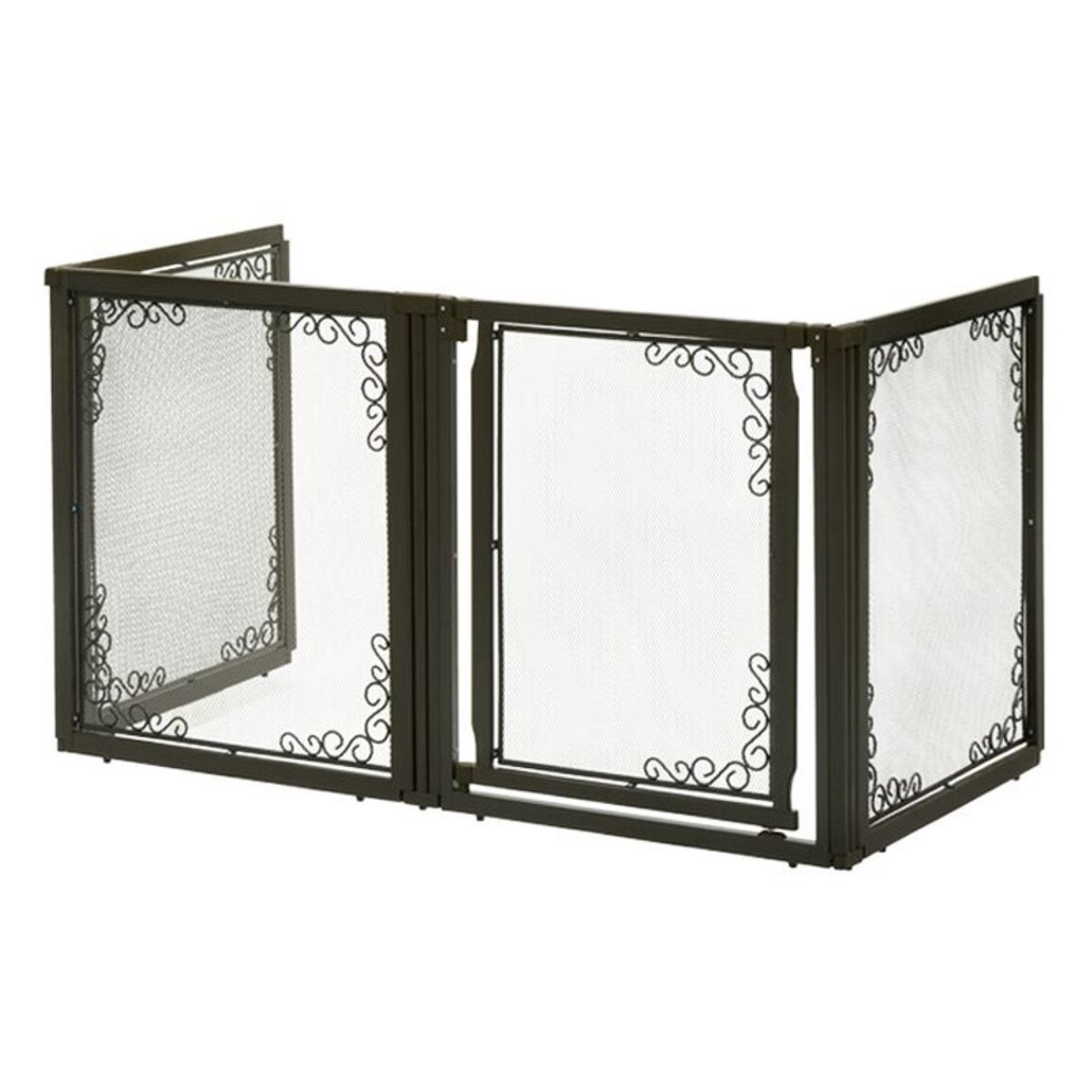 Richell R94937 Convertible Elite Mesh Pet Gate 6 Panelsand#44; Brown