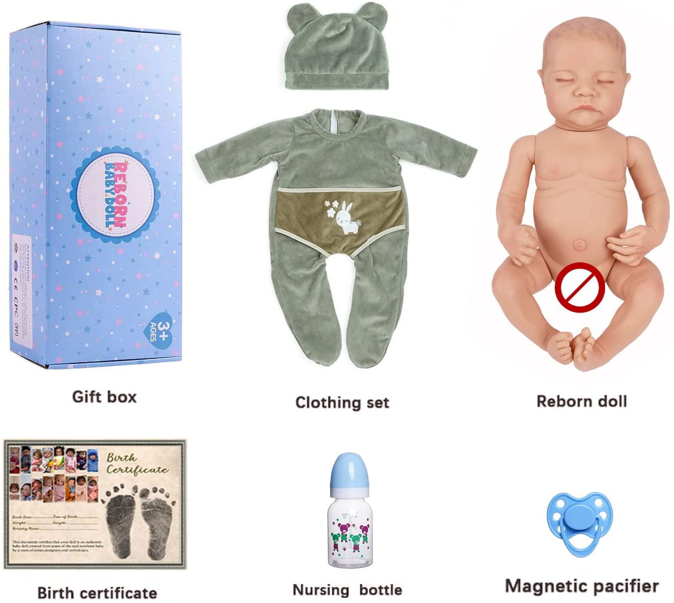 Reborn Baby Dolls Boy 20 inch Realistic Newborn Baby Dolls Full Body Vinyl Real Life Baby Dolls with Toy Accessories