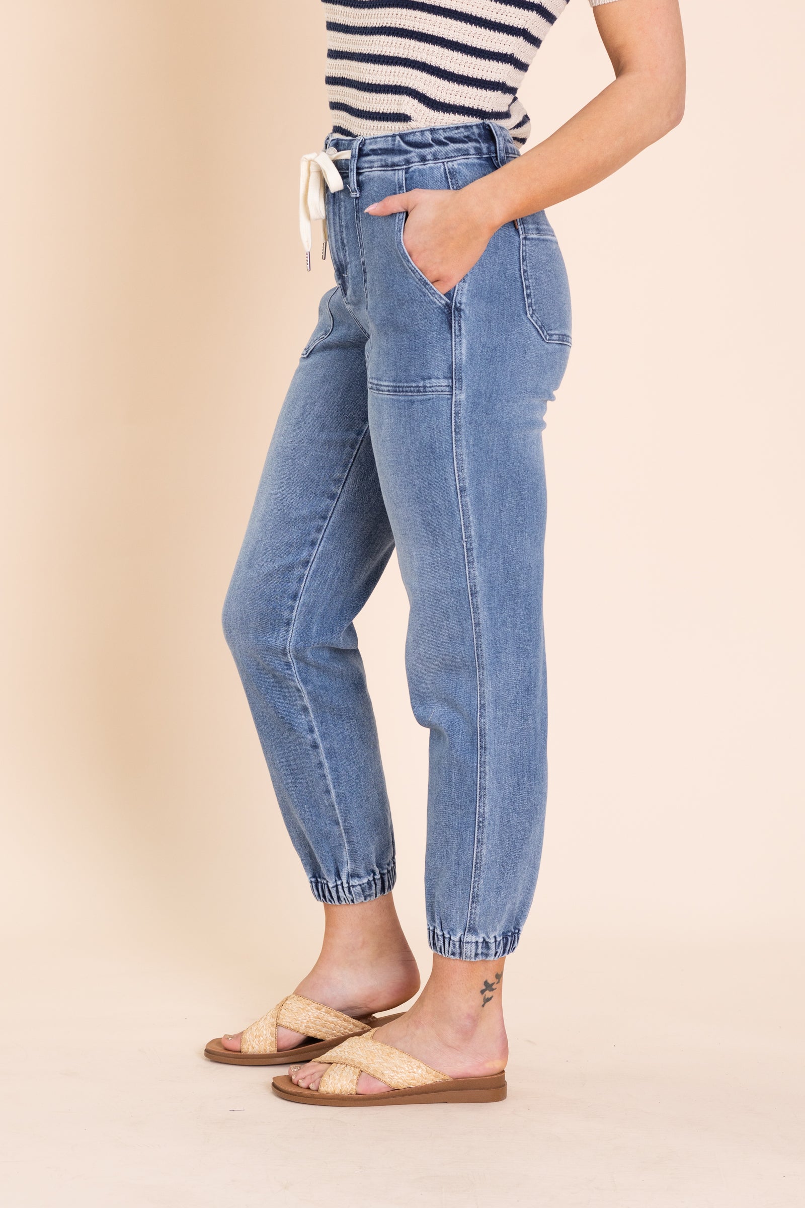 Judy Blue Medium Wash Denim Jogger