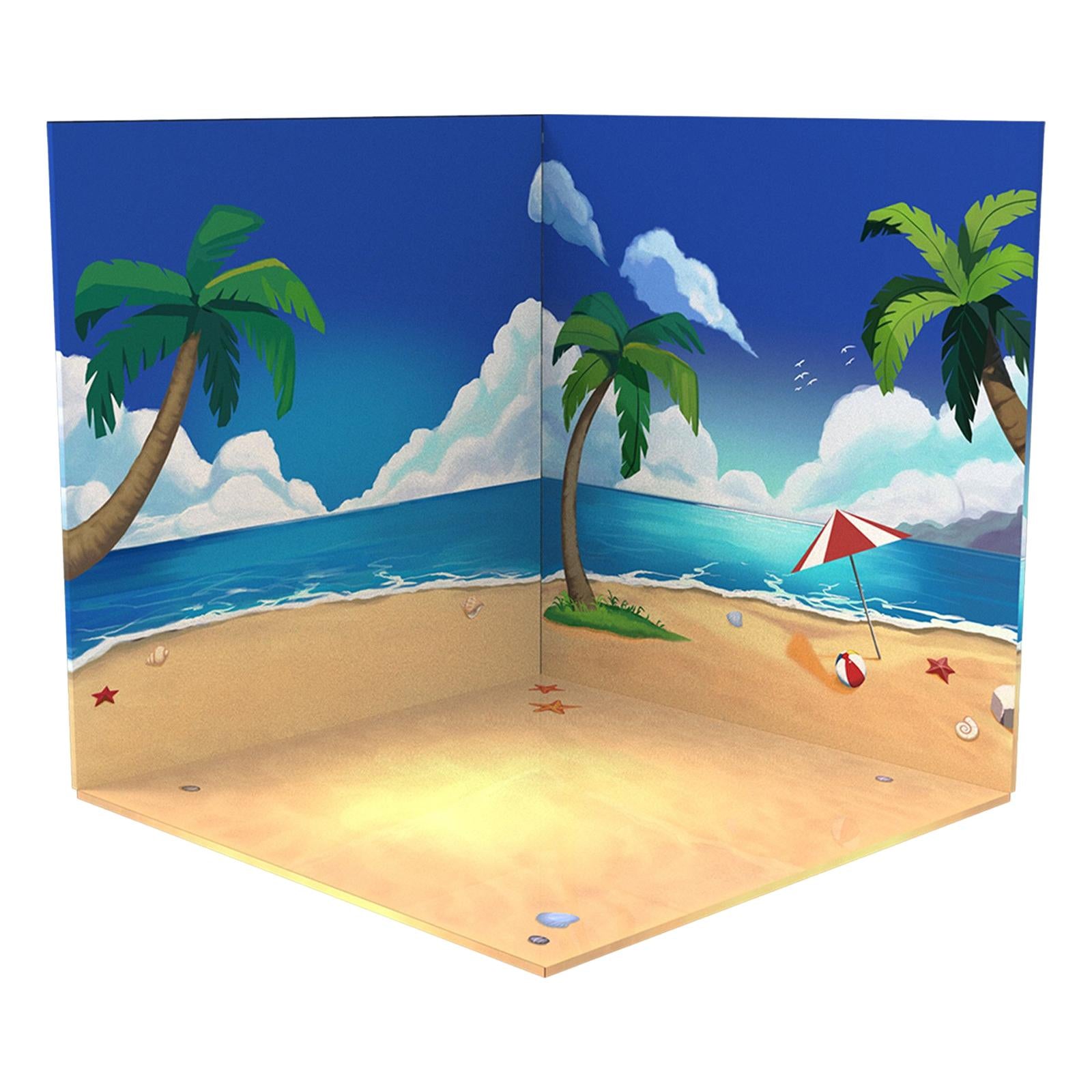 1/12 Backdrop Display Storage Collection Organizer Decoration for Action Figure Dolls， 1:12 Car Display Show Background Beach