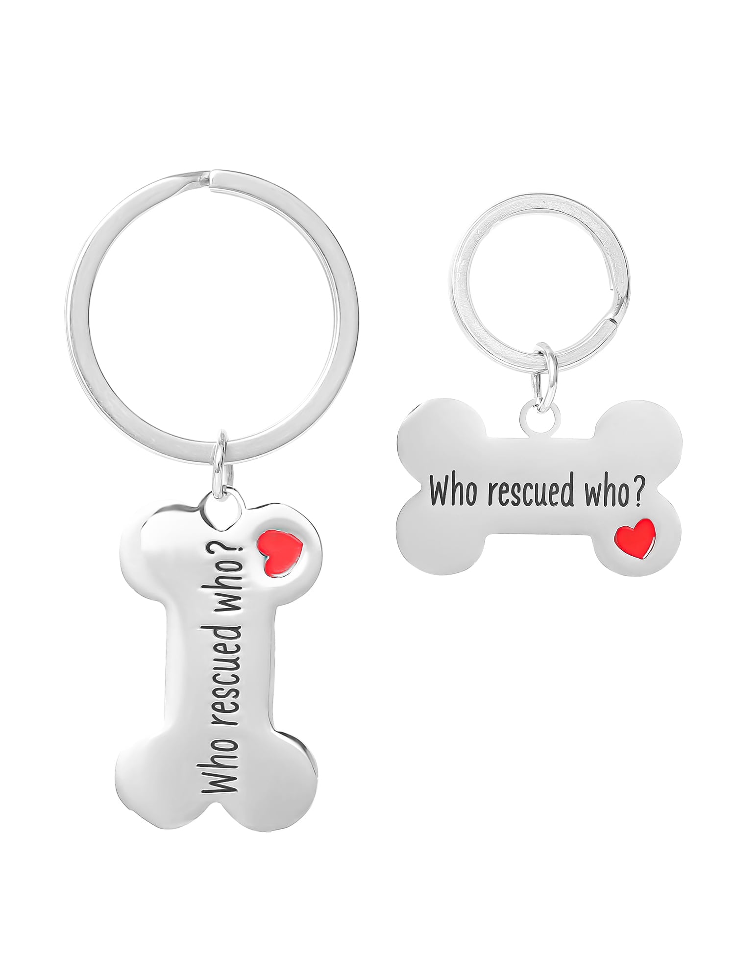 Connections from Hallmark Stainless Steel Dog Who Rescued Who Tag and Keychain Set