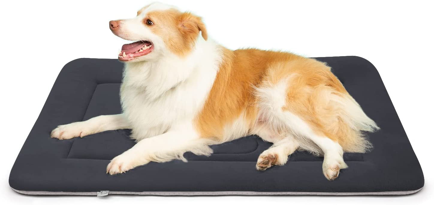 PROCIPE Dog Bed Crate Pad Mat Cute Paw Pet Beds Washable Mattress 36inch Dark Grey