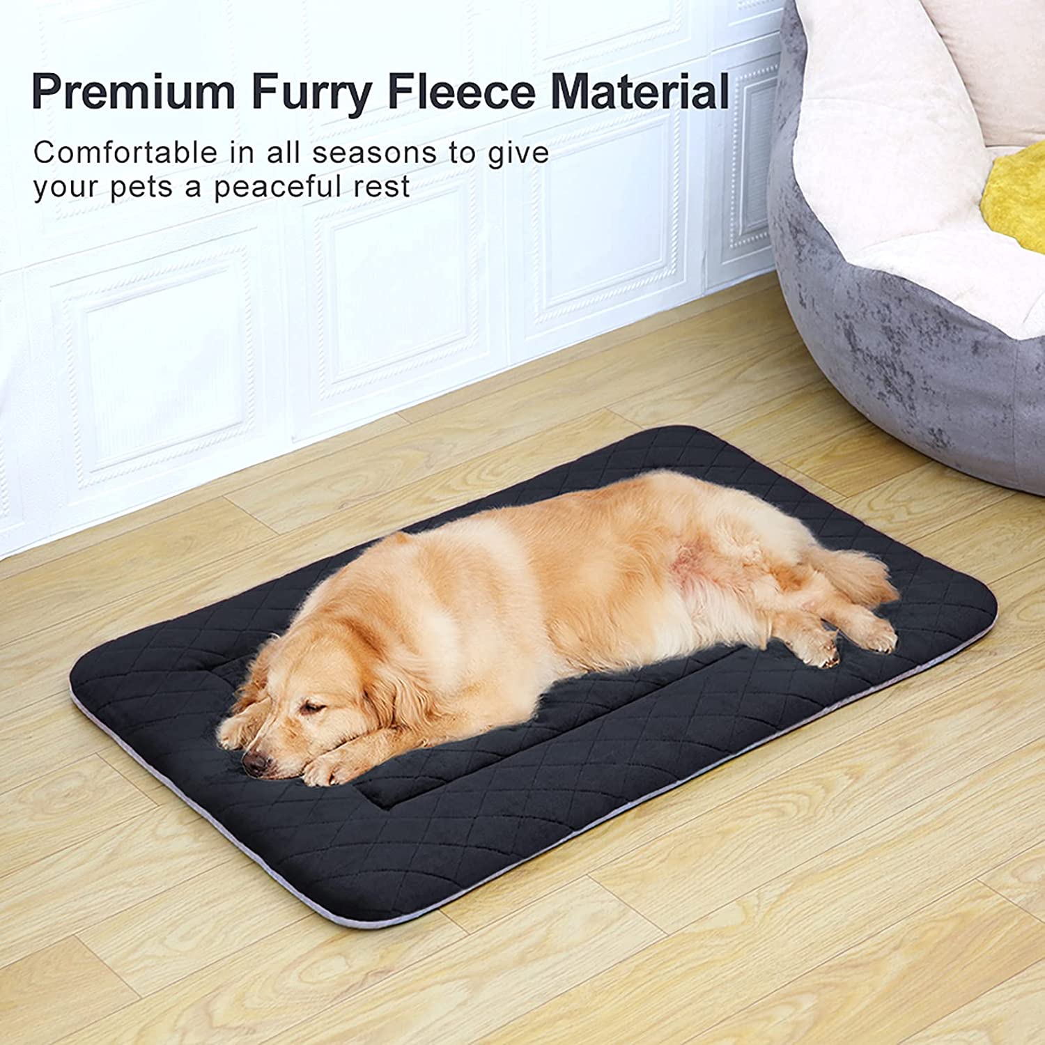 PROCIPE Large Dog Bed Soft Crate Mat Washable Cozy Kennel Pads for Large Medium Pets Sleeping
