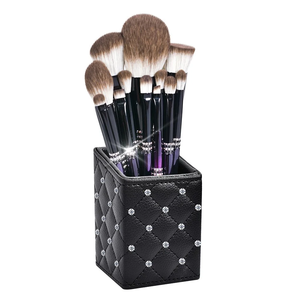 12PCS Diamond Gradient Fuchsia Soft Hair Makeup Brushes Sets