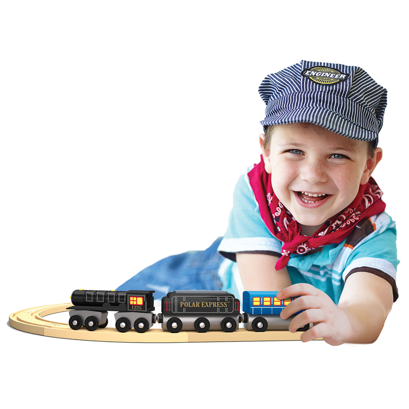 MasterPieces Wood Train Sets - The Polar Express 3 Piece Train Set