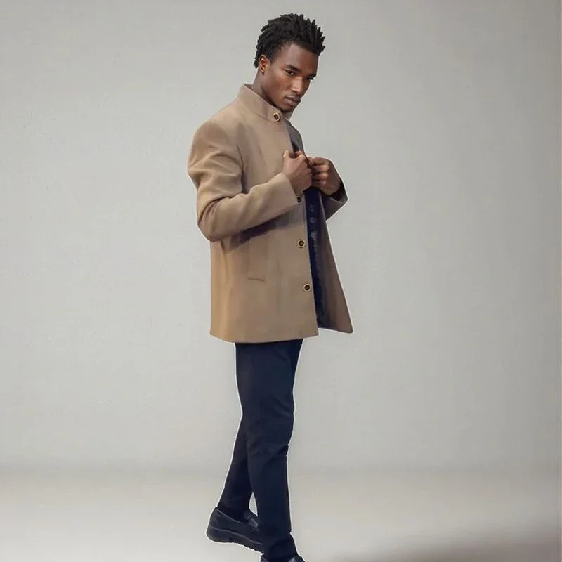 Casaco Vittorio Saville™ com Gola Alta e Estrutura de Alfaiataria / Imponência e Estilo Refinado em Todos os Detalhes!