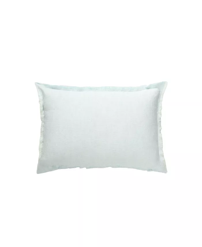 Anaya Home Light Aqua Linen Down Alternative Lumbar Pillow