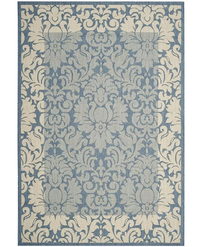 Safavieh Courtyard Blue and Natural 5'3